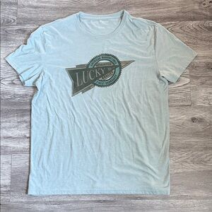 Lucky Brand Soft Blue Graphic Tee